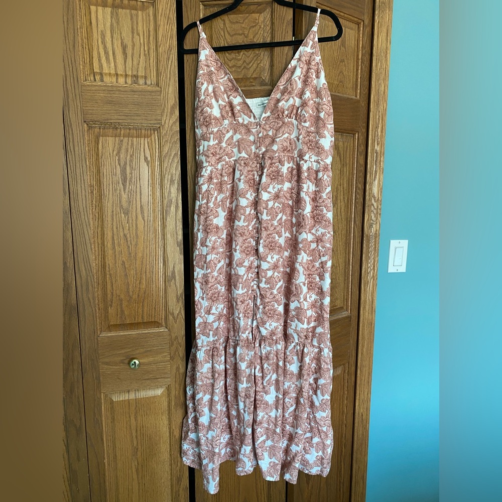 Like New Abercrombie Linen Blend Button-Through Maxi Dress